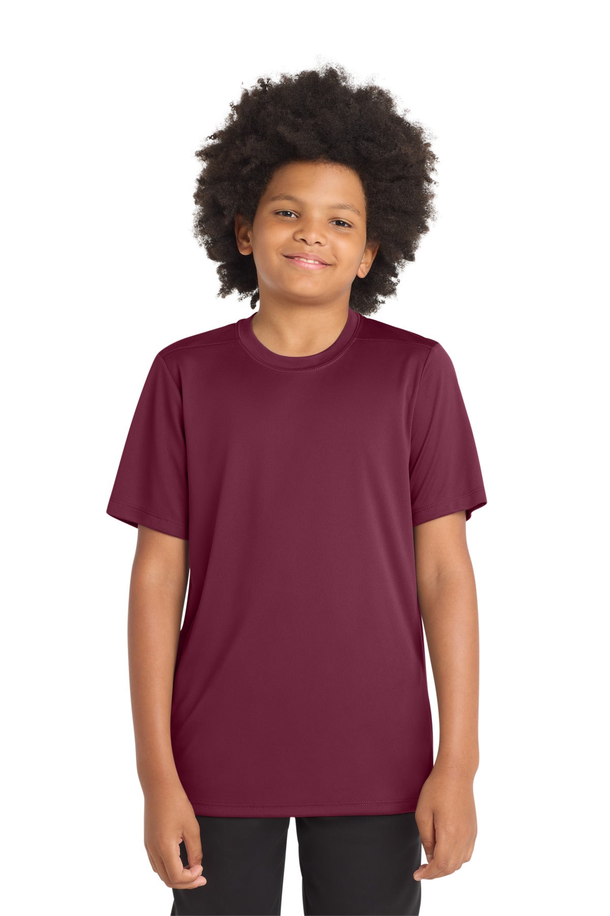 Custom logo Sport-Tek ® Youth Posi-UV® Pro Tee. YST420 in Cardinal