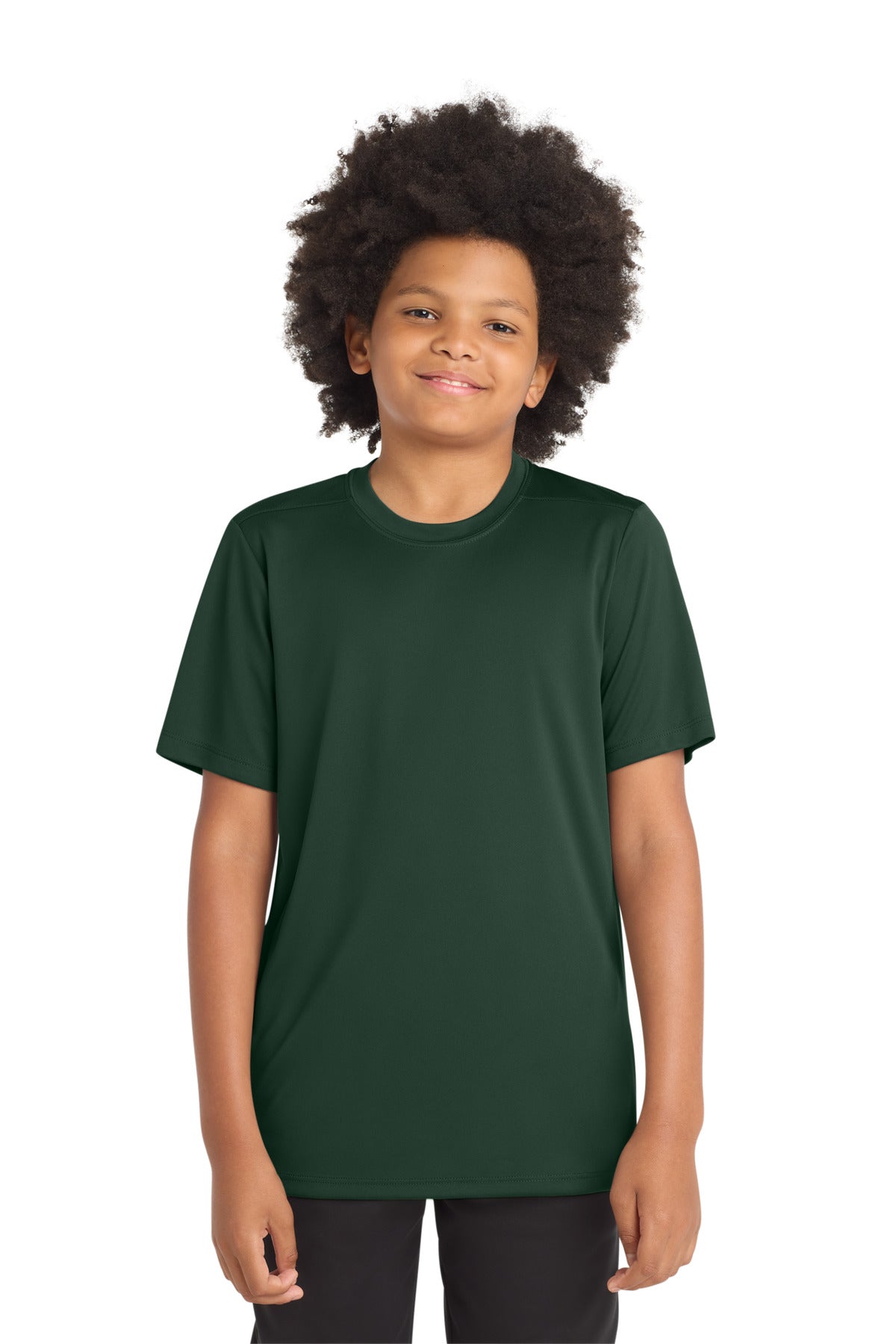 Custom logo Sport-Tek ® Youth Posi-UV® Pro Tee. YST420 in Forest Green