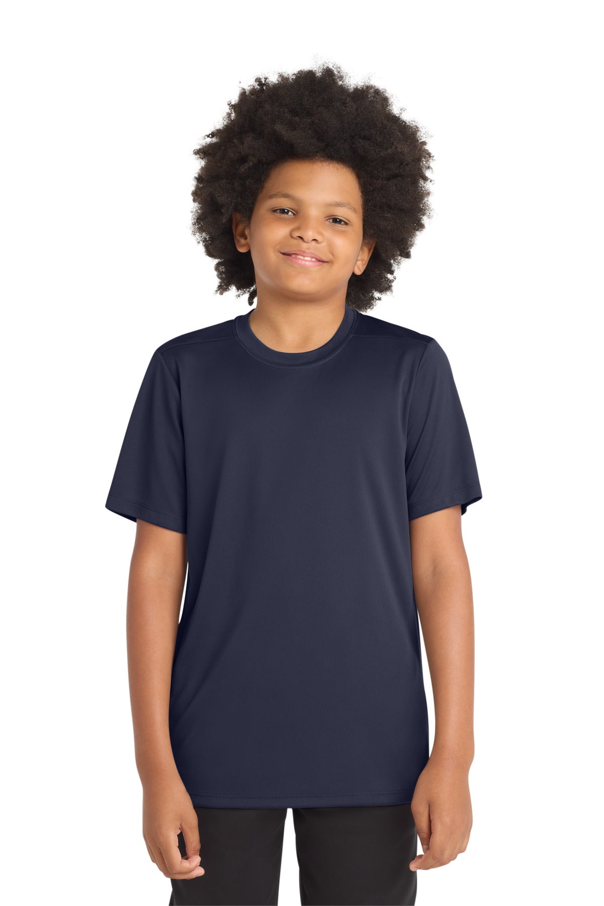 Custom logo Sport-Tek ® Youth Posi-UV® Pro Tee. YST420 in True Navy