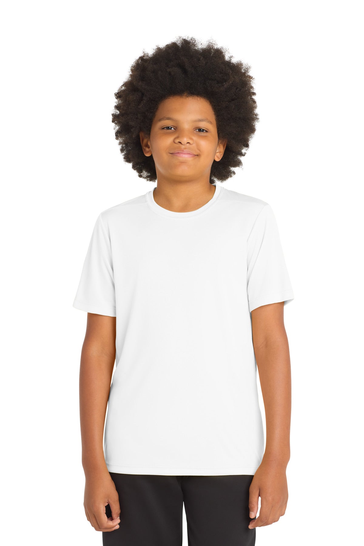 Custom logo Sport-Tek ® Youth Posi-UV® Pro Tee. YST420 in White