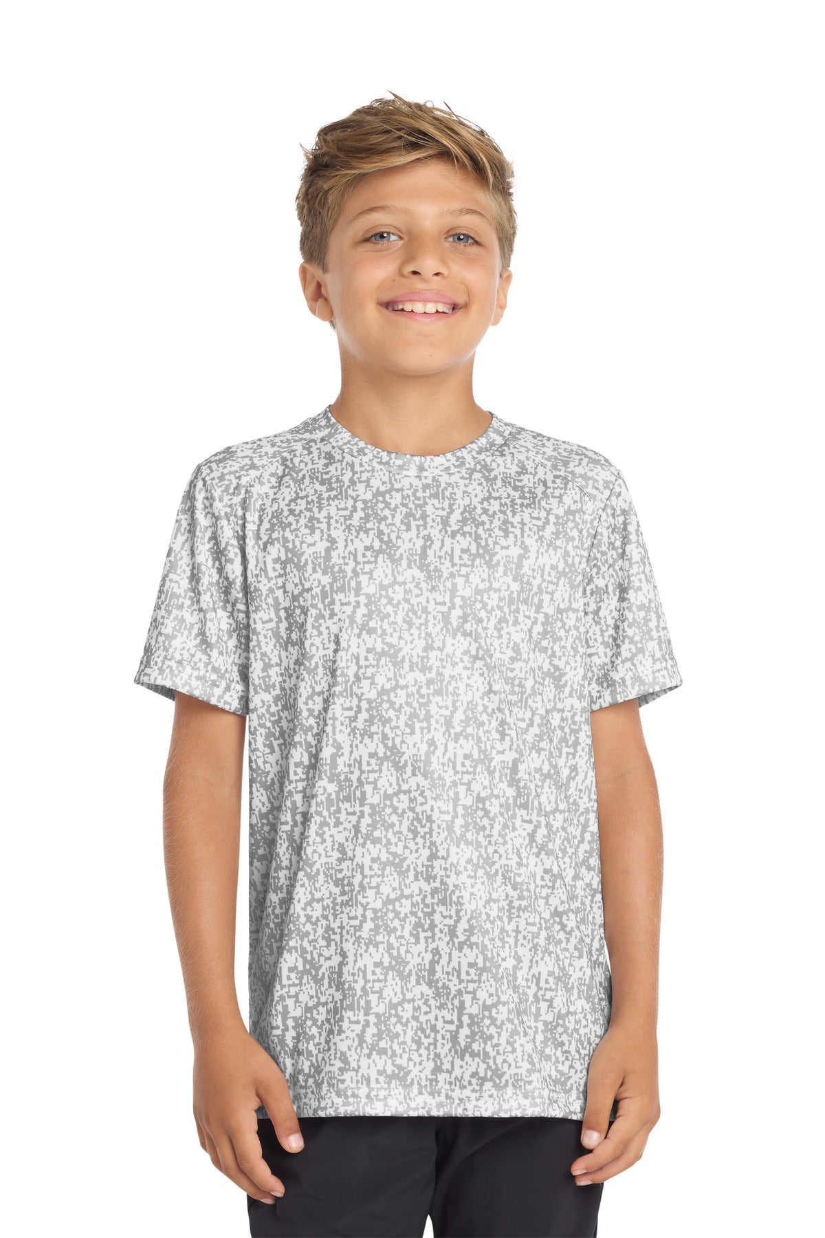 Custom logo Sport-Tek ® Youth Digi Camo Tee. YST460 in White