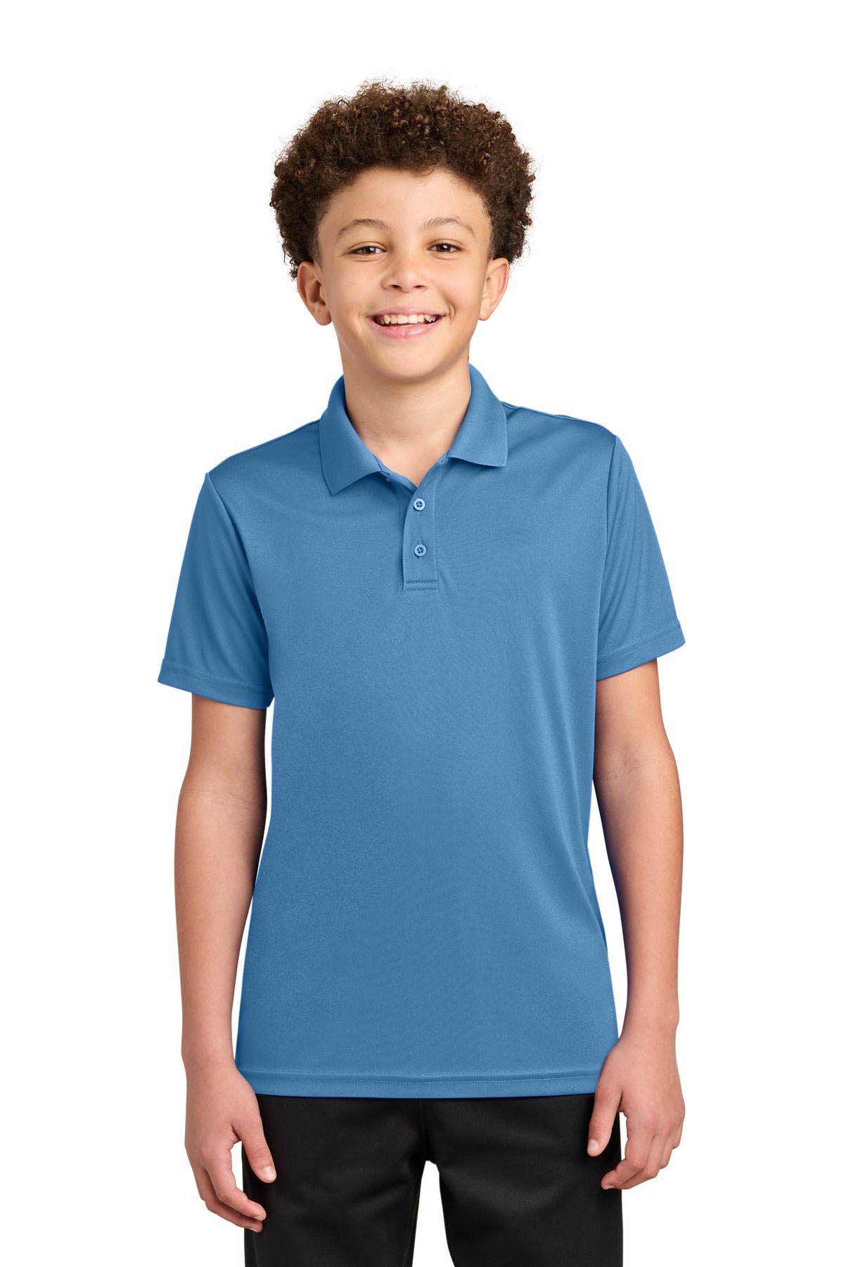 Custom logo Sport-Tek® Youth Competitor™ Polo YST550 in Carolina Blue
