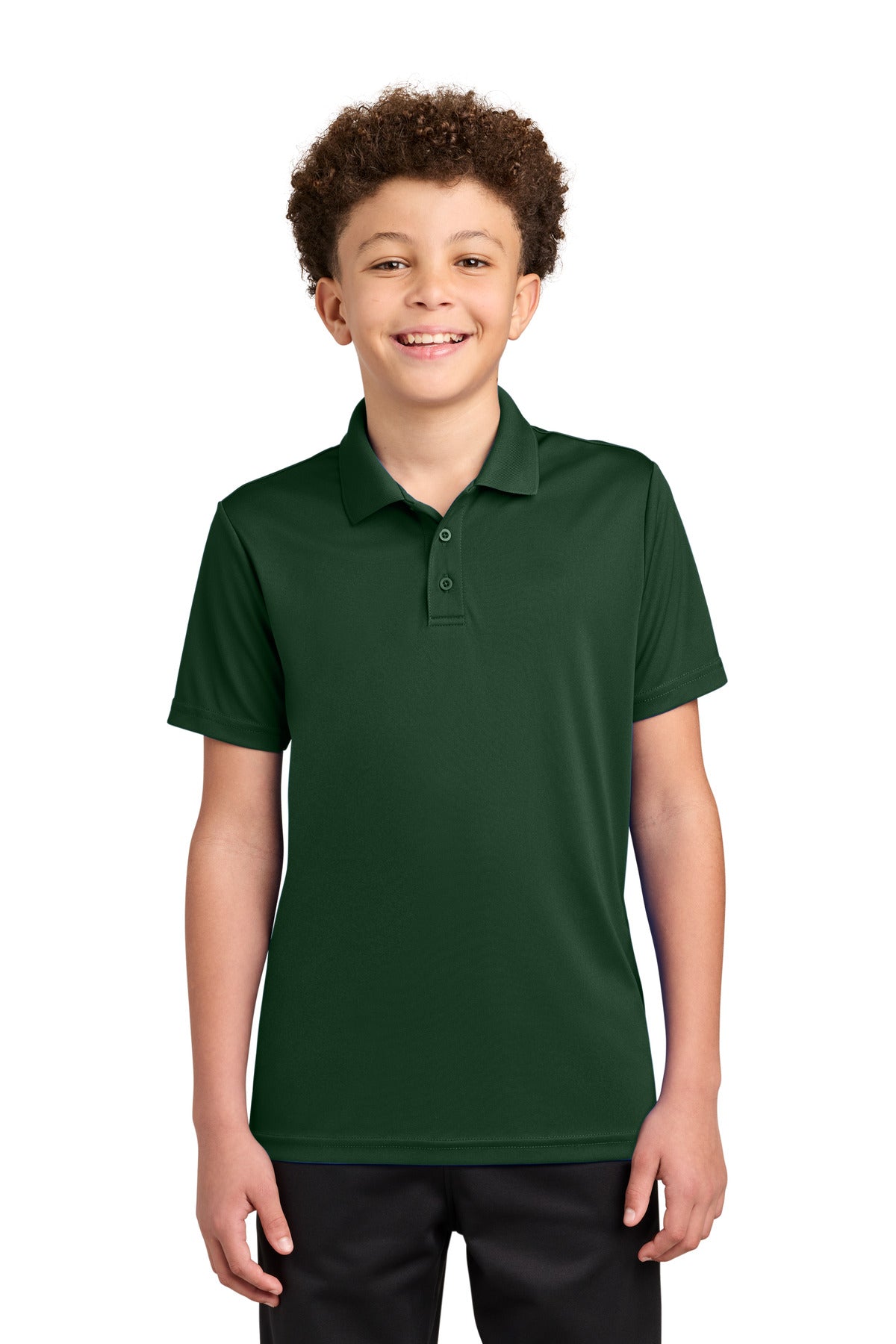 Custom logo Sport-Tek® Youth Competitor™ Polo YST550 in Forest Green