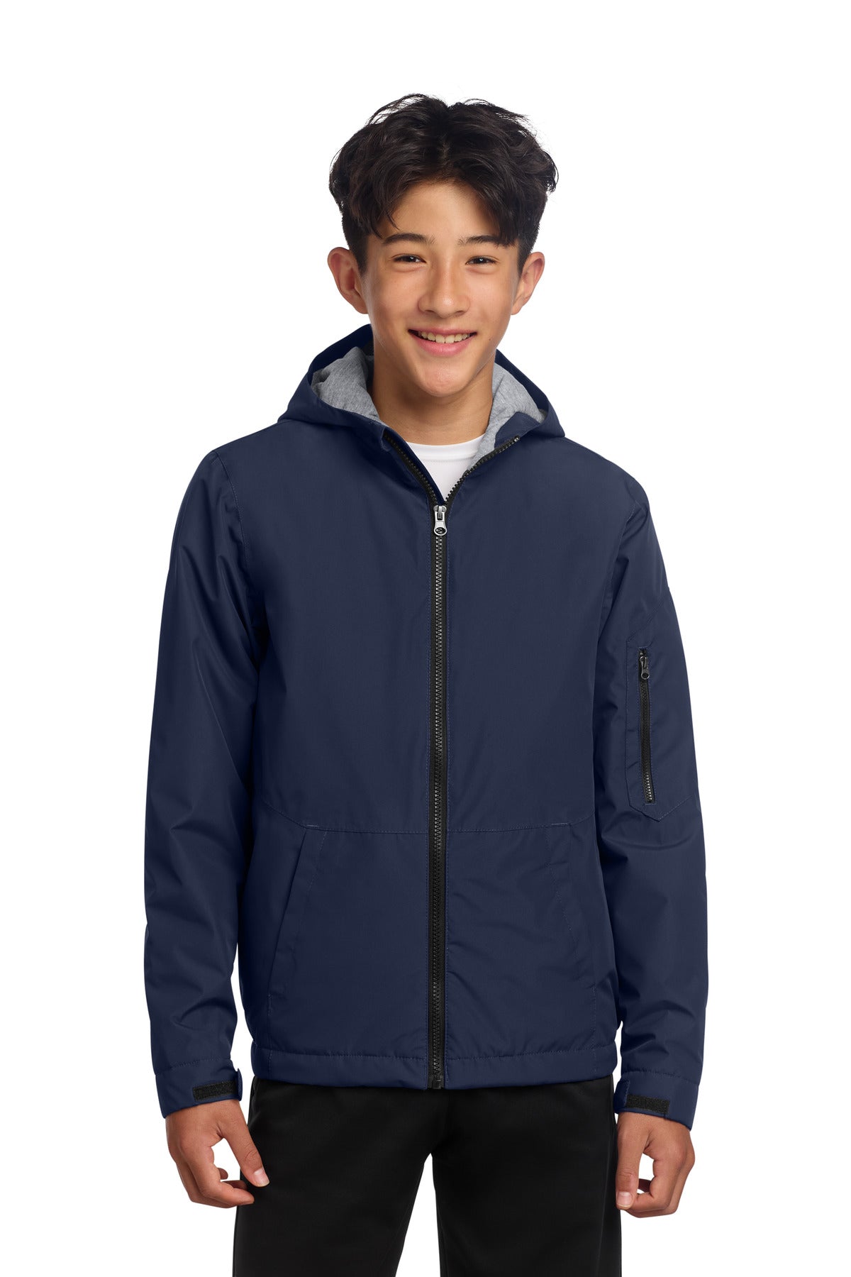 Custom logo Sport-Tek® Youth Waterproof Insulated Jacket YST56 in True Navy