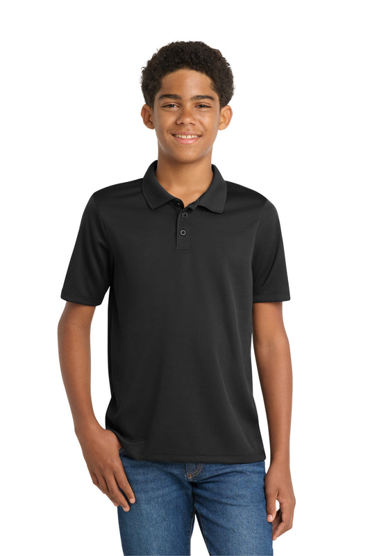 Custom logo Sport-Tek® Youth PosiCharge® RacerMesh® Polo. YST640 in Black