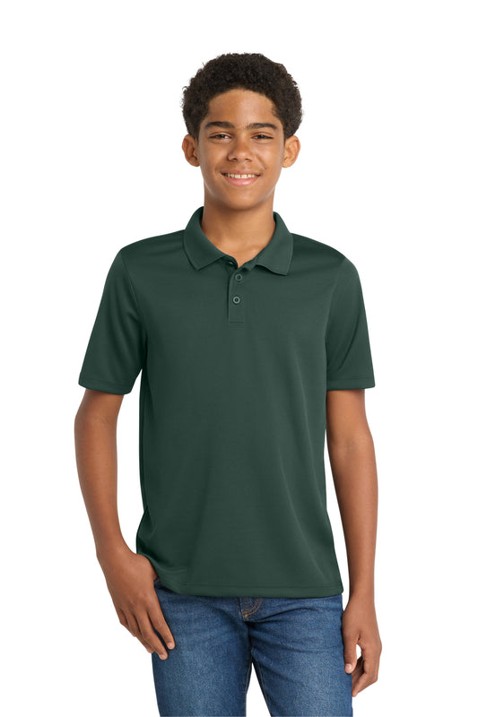 Custom logo Sport-Tek® Youth PosiCharge® RacerMesh® Polo. YST640 in Dark Forest Green