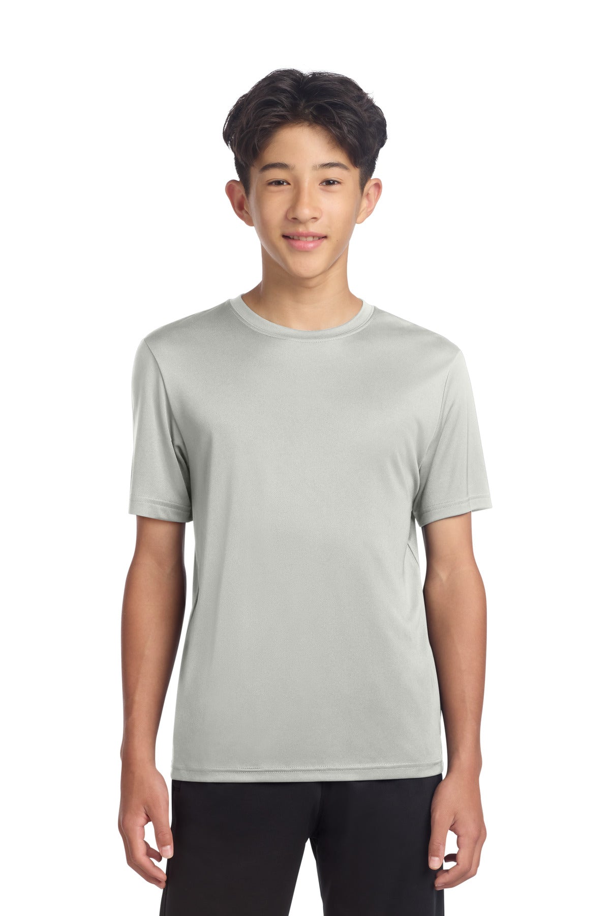Custom logo Sport-Tek® Youth PosiCharge® Re-Compete Tee YST720 in Silver