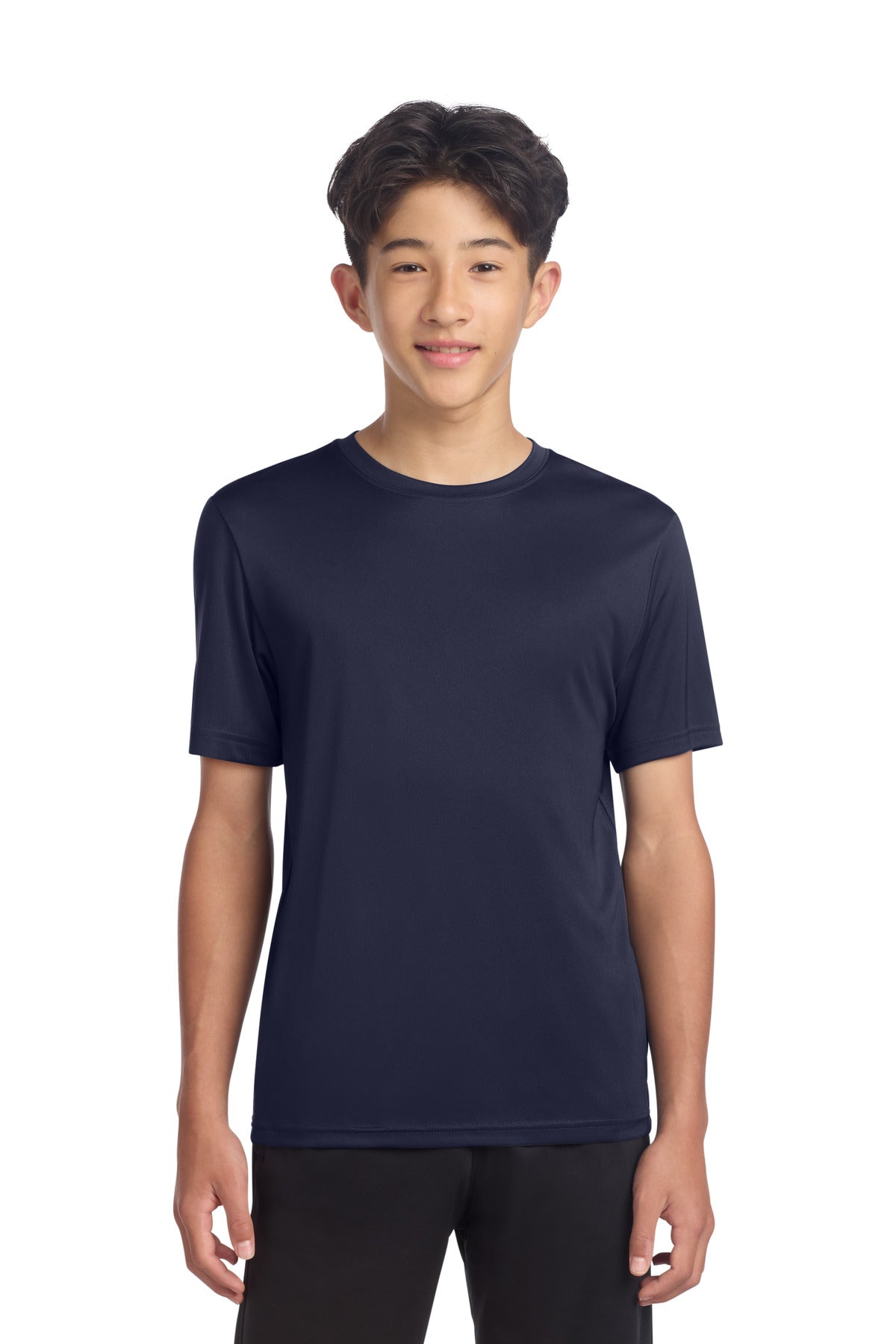 Custom logo Sport-Tek® Youth PosiCharge® Re-Compete Tee YST720 in True Navy
