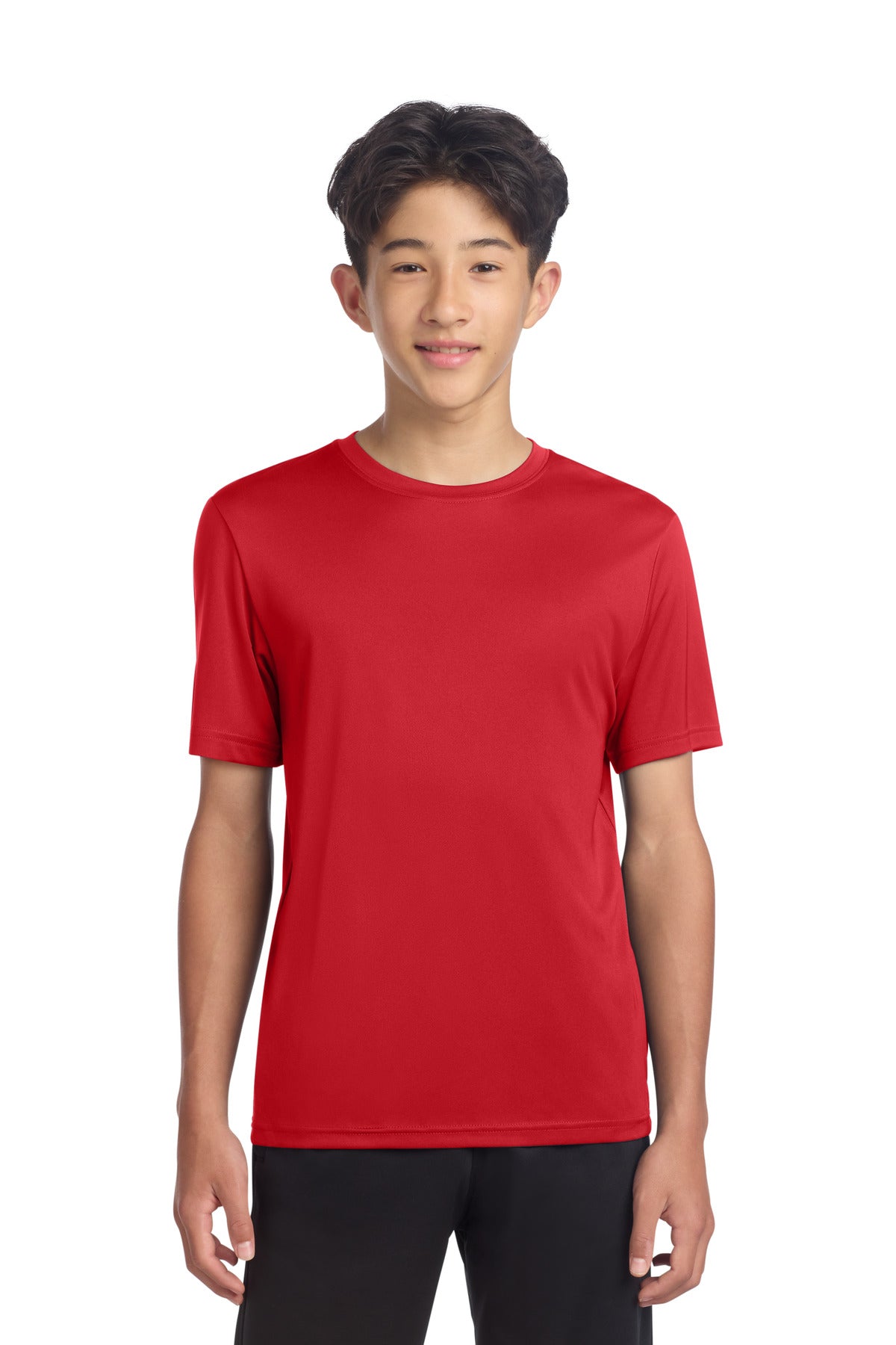 Custom logo Sport-Tek® Youth PosiCharge® Re-Compete Tee YST720 in True Red