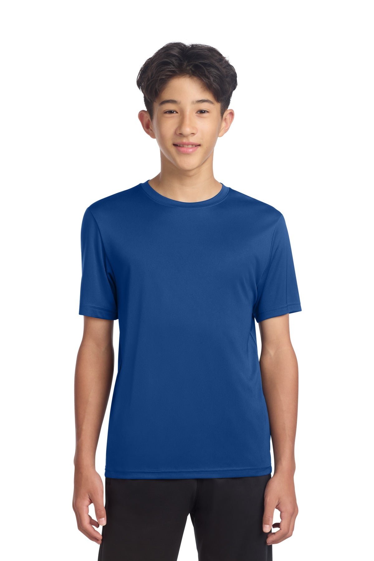 Custom logo Sport-Tek® Youth PosiCharge® Re-Compete Tee YST720 in True Royal