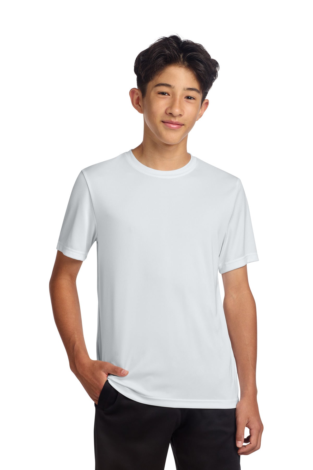 Custom logo Sport-Tek® Youth PosiCharge® Re-Compete Tee YST720 in White