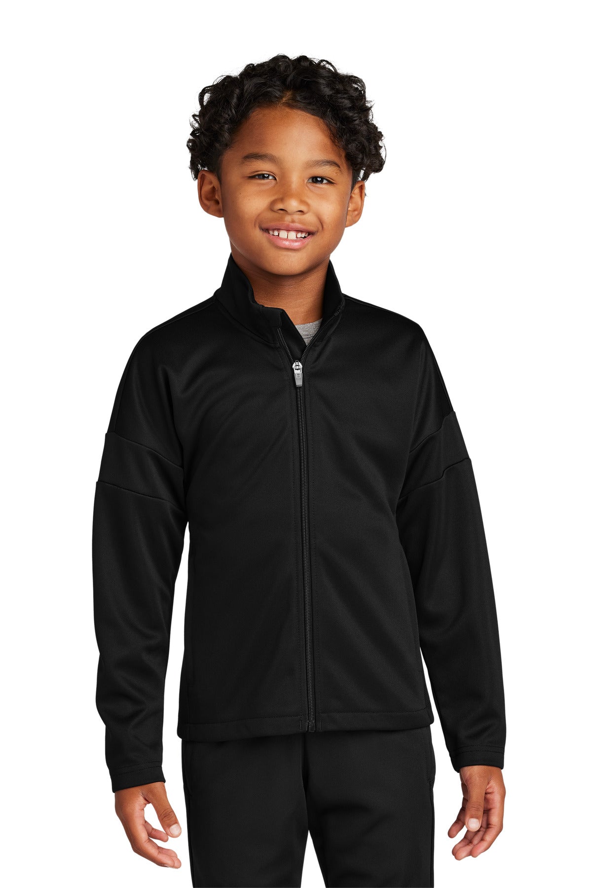 Custom logo Sport-Tek® Youth Travel Full-Zip Jacket YST800 in Black/ Black