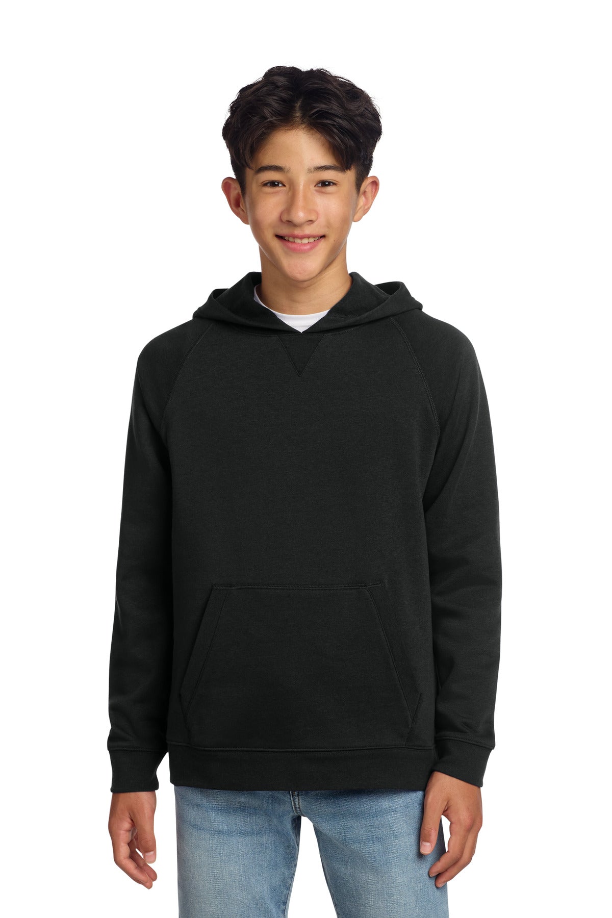 Custom logo Sport-Tek® Youth Drive Fleece Pullover Hoodie YSTF200 in Black