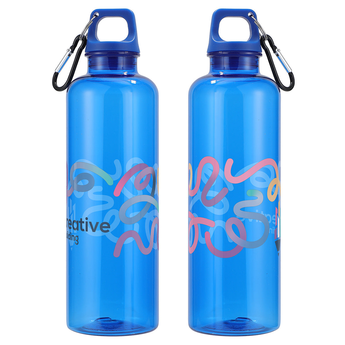 Aloha 25 oz RPET Reusable Translucent Bottle w/ Carabiner