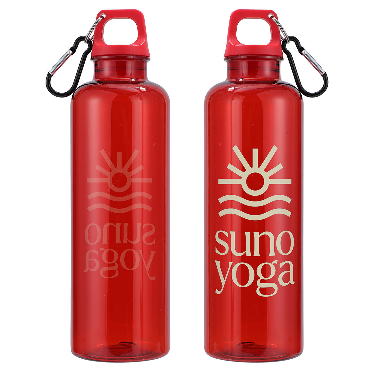 Aloha 25 oz RPET Reusable Translucent Bottle w/ Carabiner