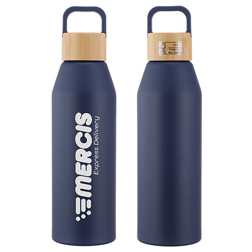 24 oz Recycled Aluminum Bottle with Bamboo Lid