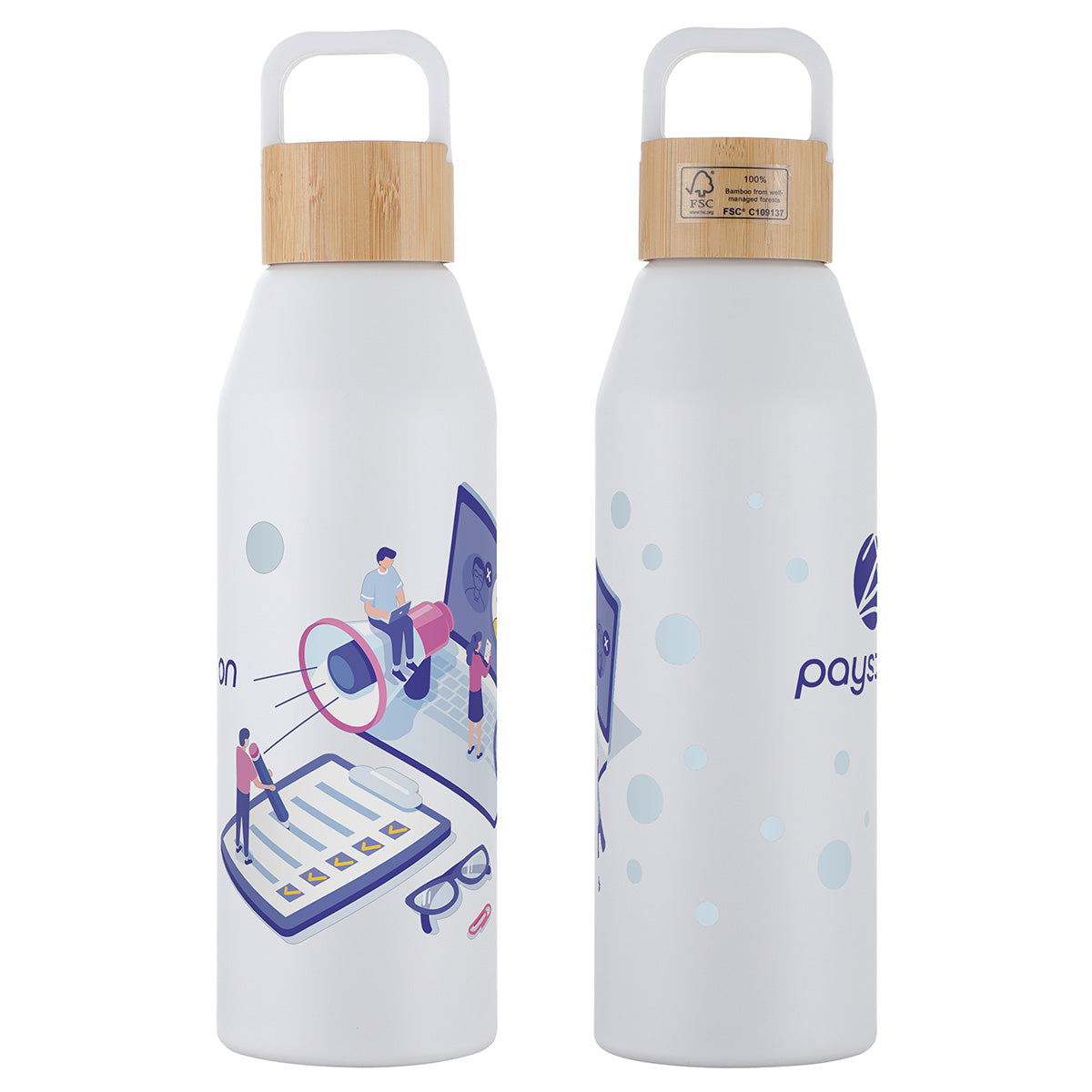 Clive 24 oz Recycled Aluminum Bottle with Bamboo Lid