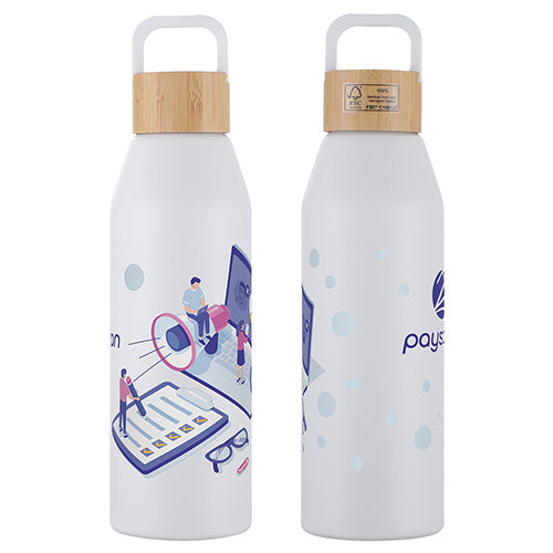 24 oz Recycled Aluminum Bottle with Bamboo Lid