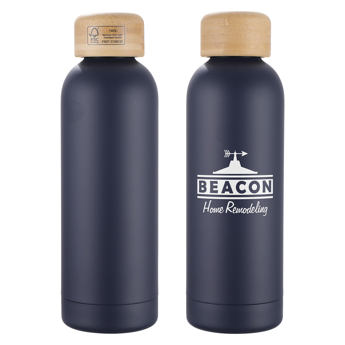Lexi 17 oz Eco-Friendly Vacuum Stainless Steel Bottle w/ Bamboo Lid