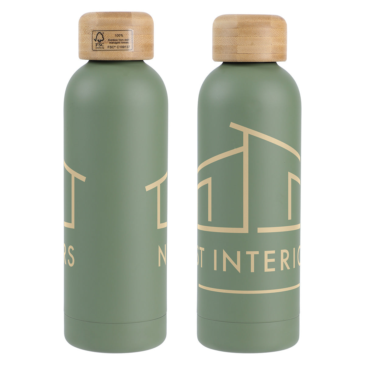 Lexi 17 oz Eco-Friendly Vacuum Stainless Steel Bottle w/ Bamboo Lid