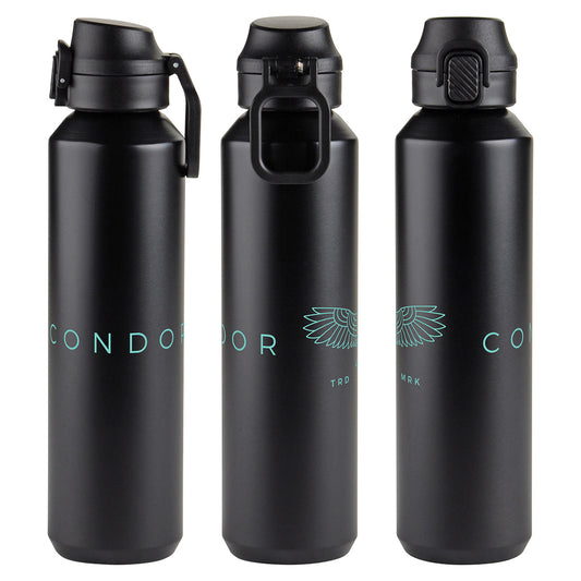 Nexus 27 oz Recycled Aluminum Bottle with Flip-Top Lid and Carabiner