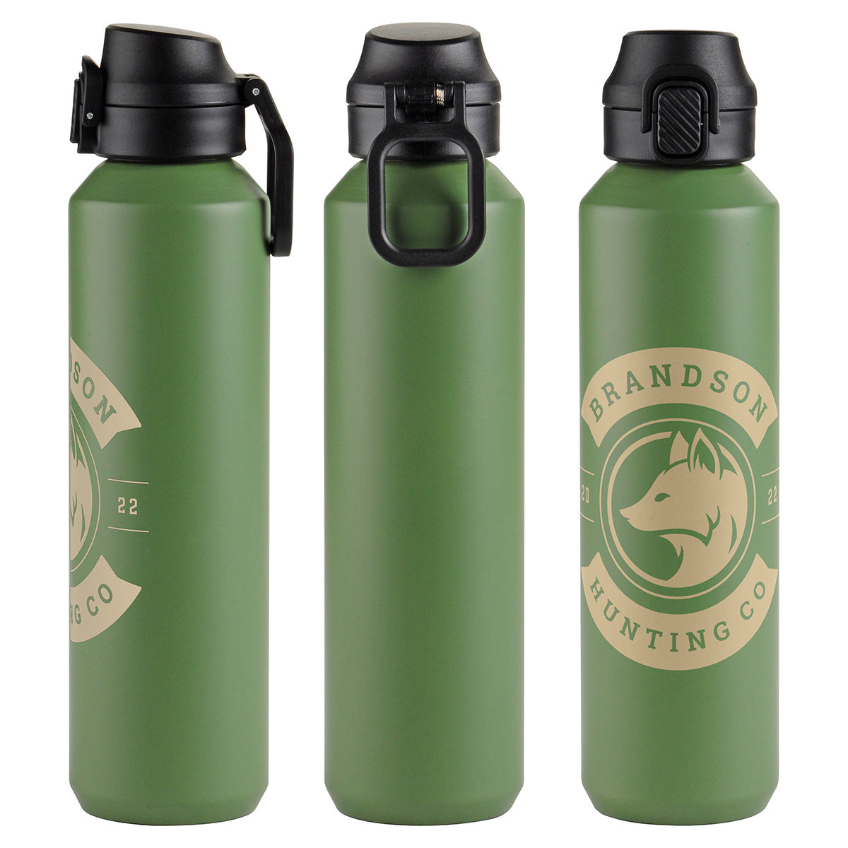 Nexus 27 oz Recycled Aluminum Bottle with Flip-Top Lid and Carabiner