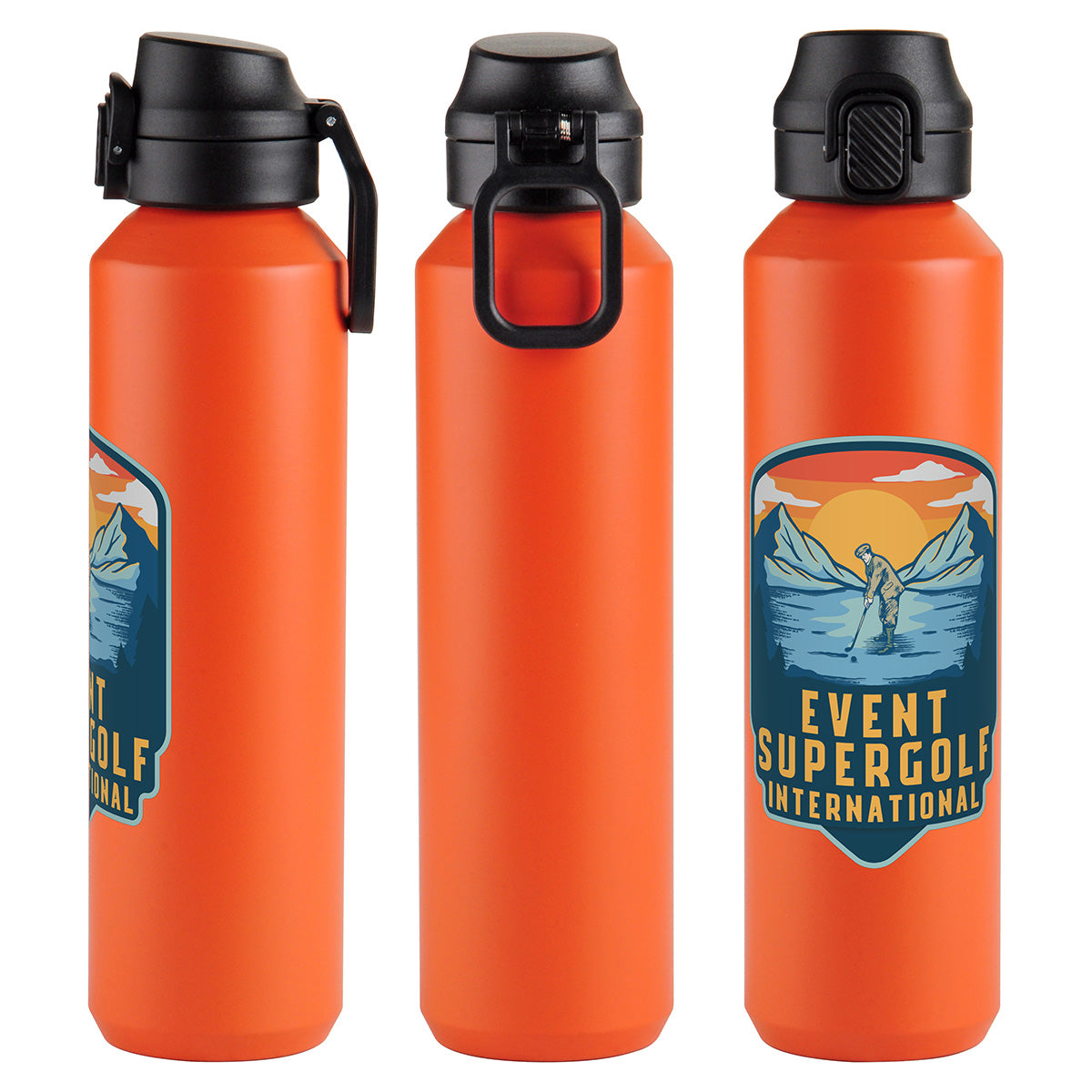 Nexus 27 oz Recycled Aluminum Bottle with Flip-Top Lid and Carabiner