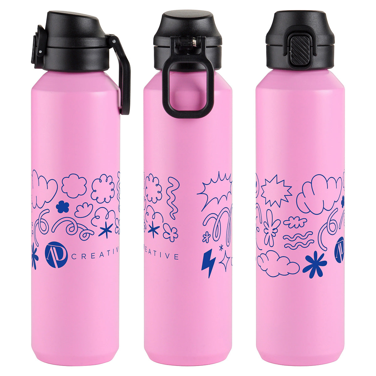Nexus 27 oz Recycled Aluminum Bottle with Flip-Top Lid and Carabiner