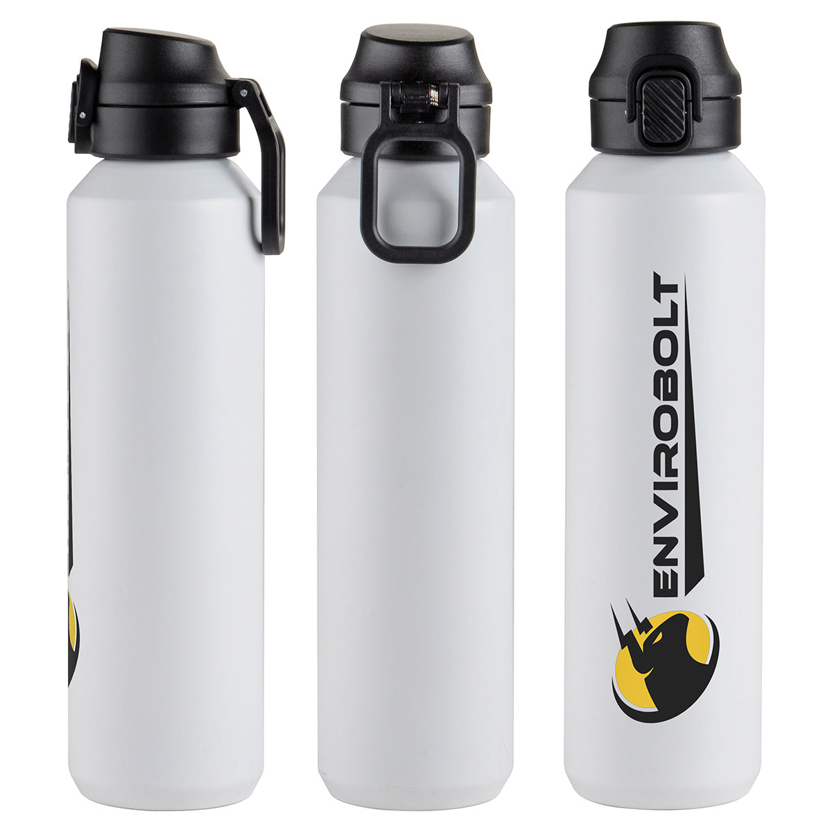 Nexus 27 oz Recycled Aluminum Bottle with Flip-Top Lid and Carabiner