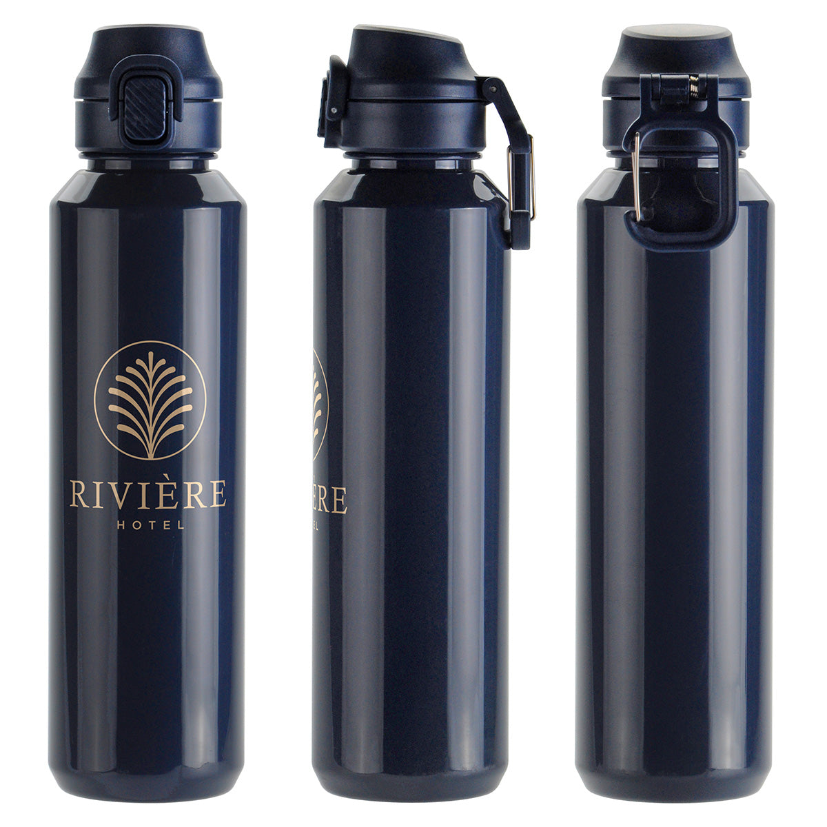 Switchback 27 oz RPET Bottle with Snap-Top Lid & Carabiner