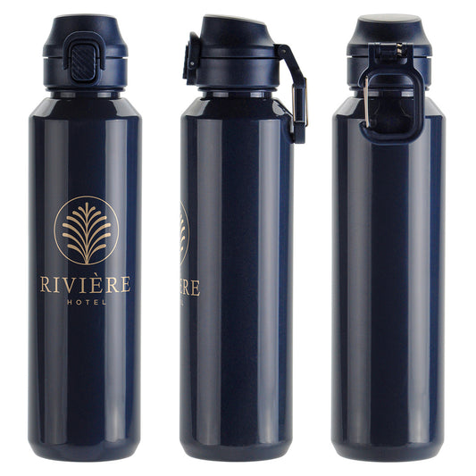 Switchback 27 oz RPET Bottle with Snap-Top Lid & Carabiner