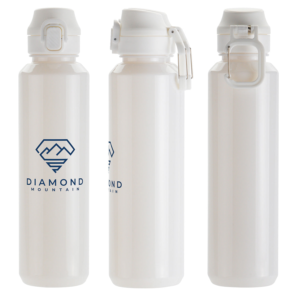 Switchback 27 oz RPET Bottle with Snap-Top Lid & Carabiner