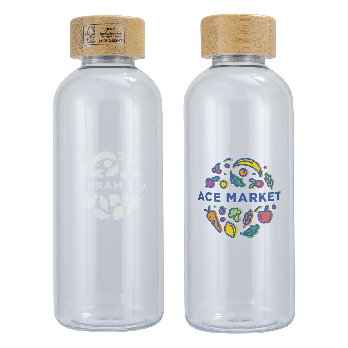 Vida 22 oz RPET Reusable Sports Bottle w/ Bamboo Lid