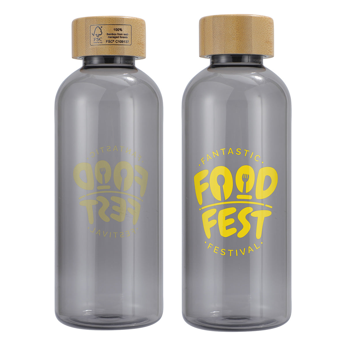 Vida 22 oz RPET Reusable Sports Bottle w/ Bamboo Lid