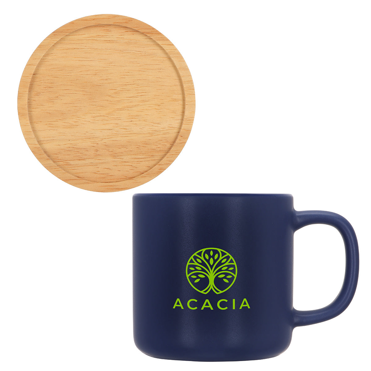 Dalton 12 oz Ceramic Mug w/ Bamboo Lid/Coaster