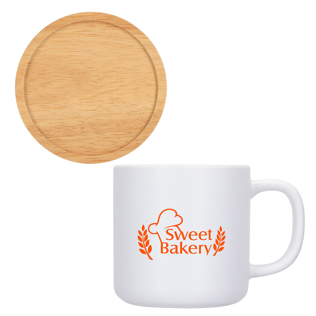 Dalton 12 oz Ceramic Mug w/ Bamboo Lid/Coaster