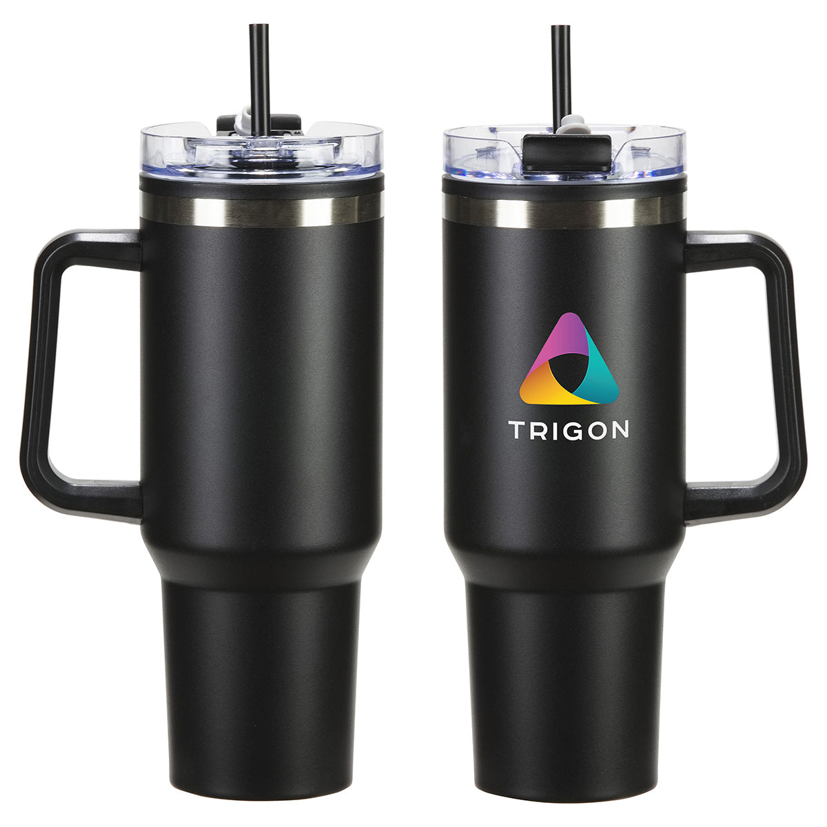 Ohana 40 oz Stainless Steel/Polypropylene Mug with Color-Matching Handle