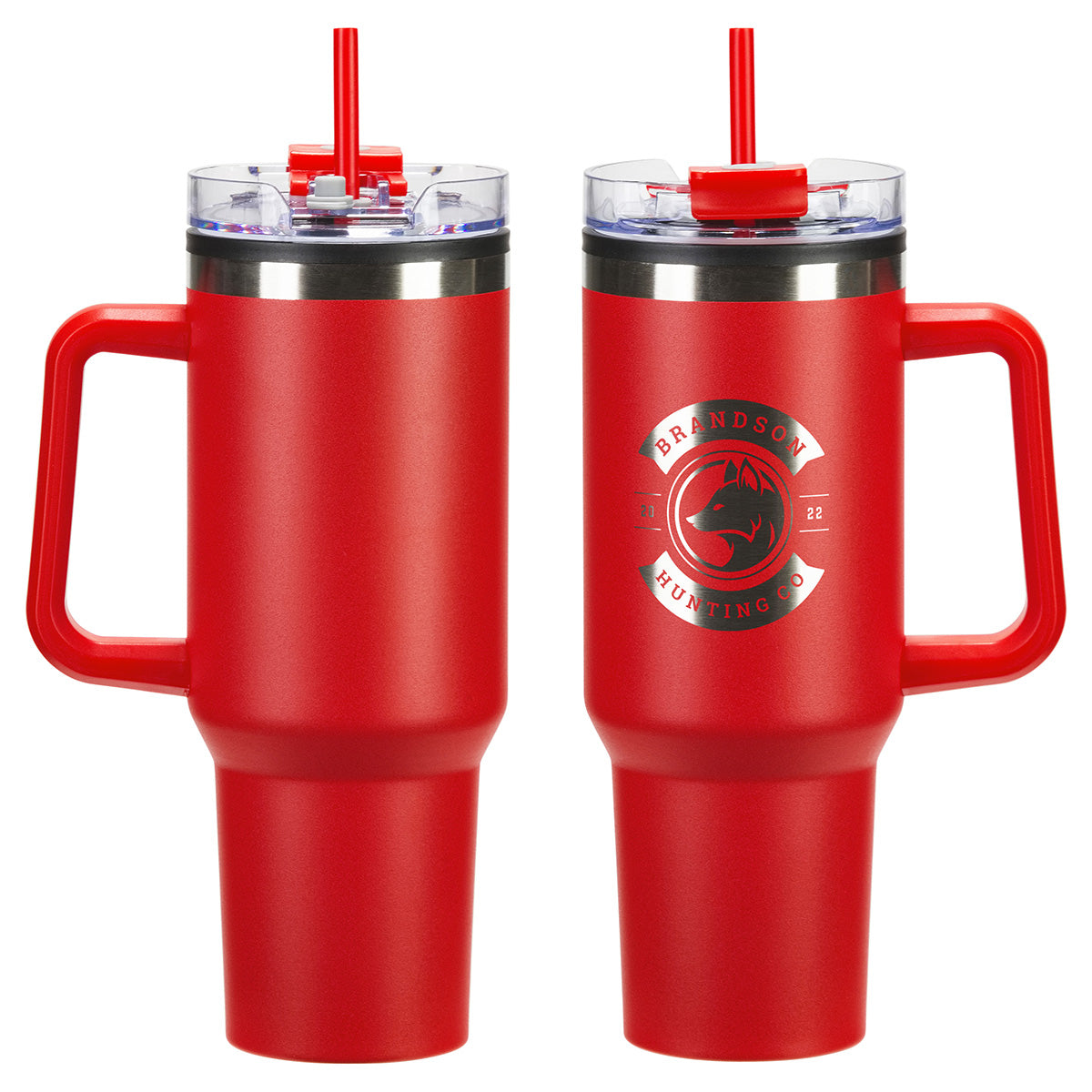 Ohana 40 oz Stainless Steel/Polypropylene Mug with Color-Matching Handle