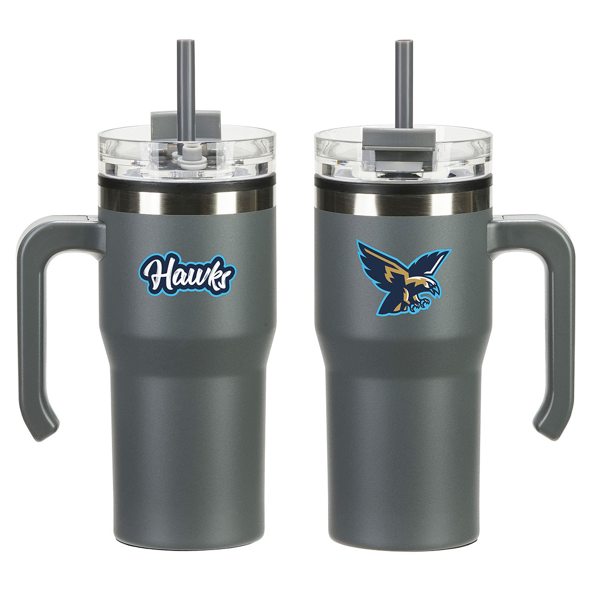 Outback 20 oz Stainless Steel/Polypropylene Mug with Lid and Straw