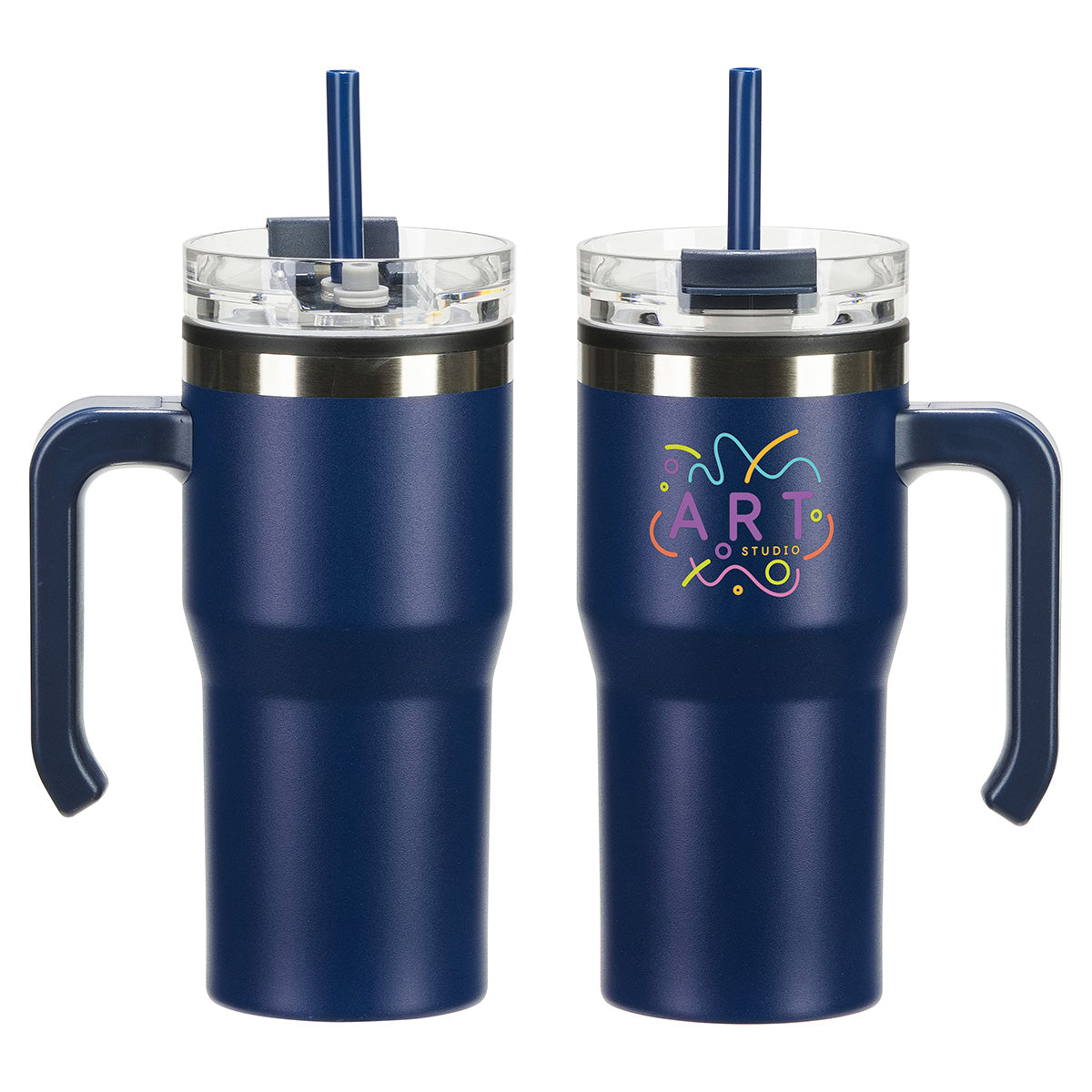 Outback 20 oz Stainless Steel/Polypropylene Mug with Lid and Straw