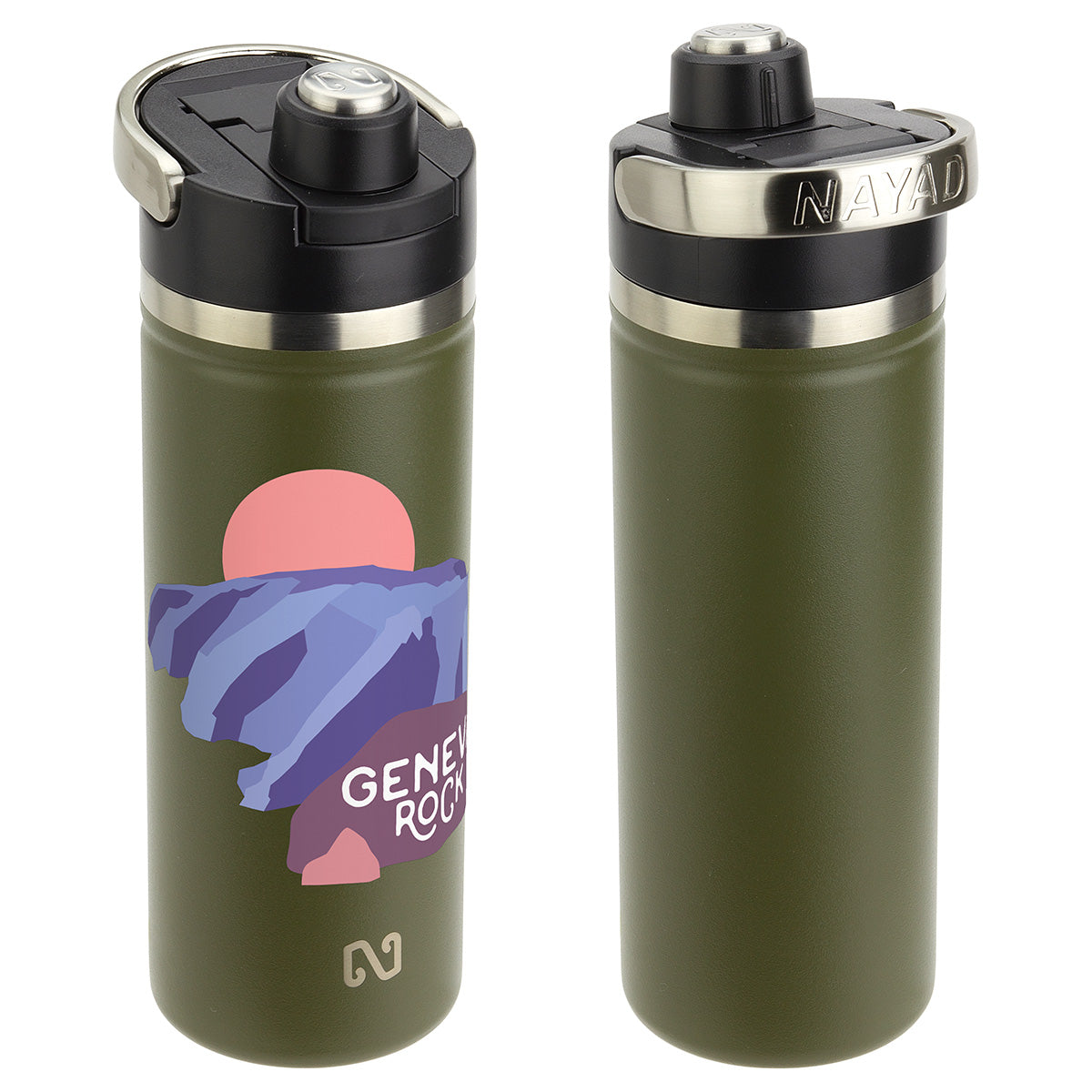 NAYAD® Traveler 18 oz Stainless Double-wall Vacuum Insulated Bottle with Twist-Top Spout