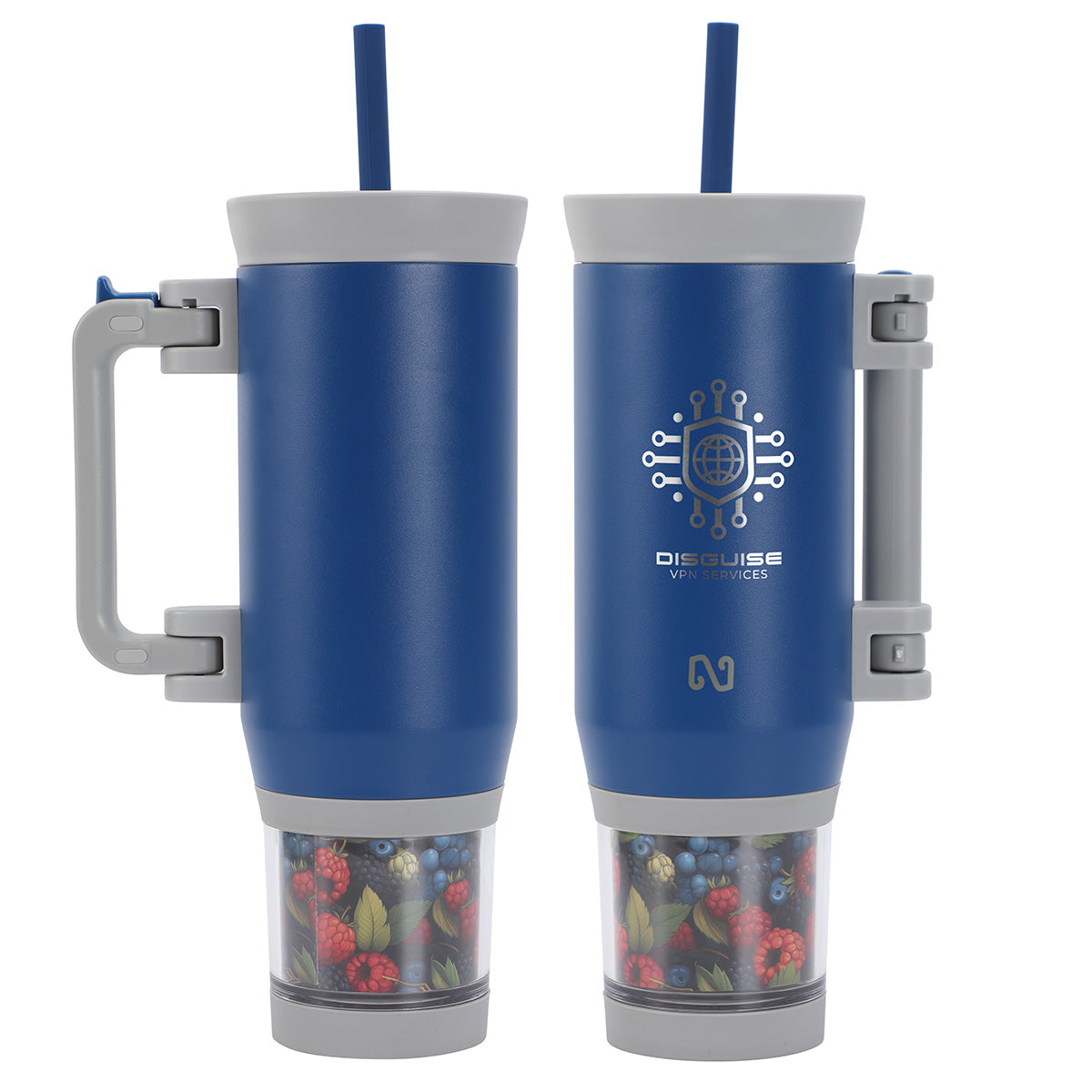 NAYAD® Quest 23 oz Stainless Steel Double-Wall Vacuum Insulated Mug with Foldable Handle & Snack Cup