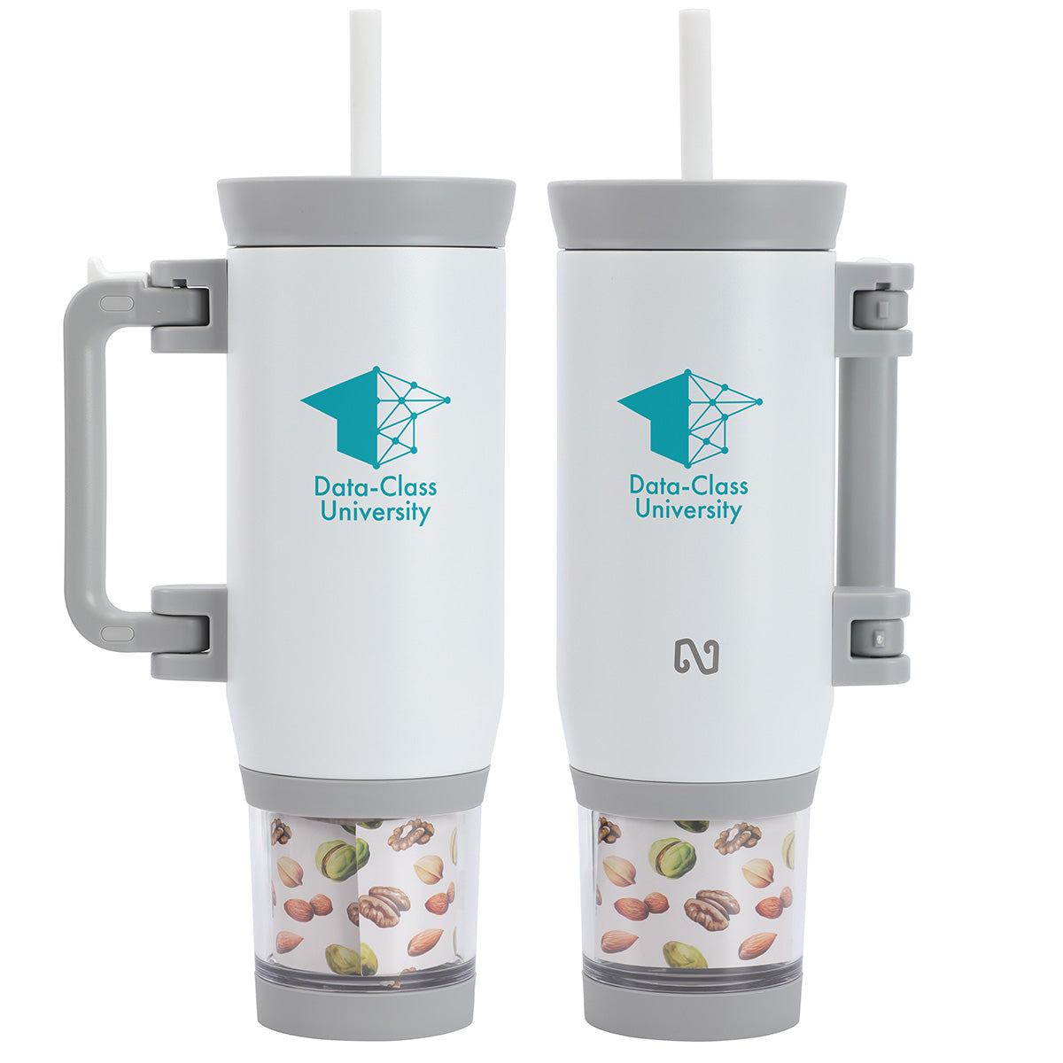 NAYAD® Quest 23 oz Stainless Steel Double-Wall Vacuum Insulated Mug with Foldable Handle & Snack Cup