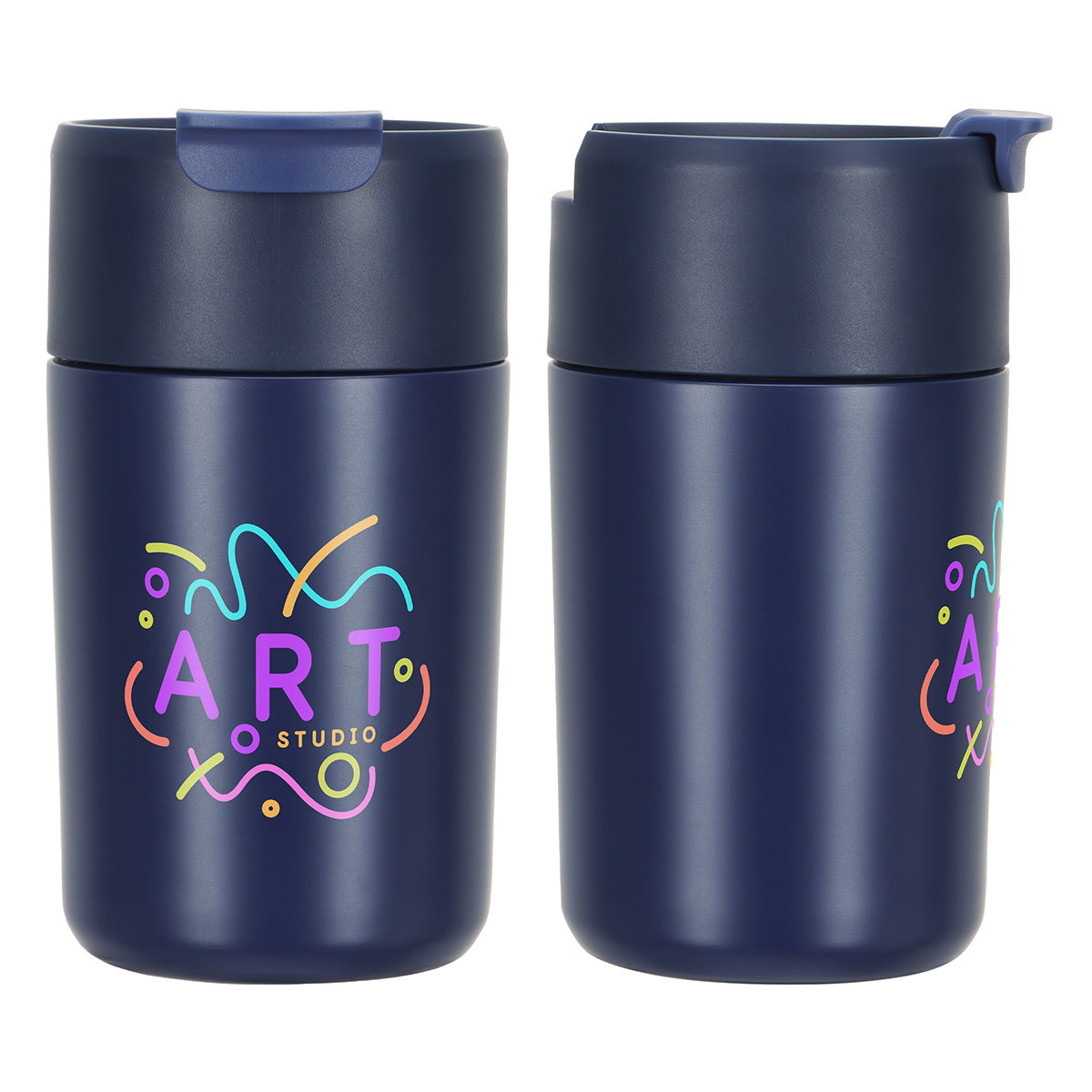 Custom logo Bampton 14 oz Eco-Friendly Vacuum Insulated Tumbler in Navy Blue