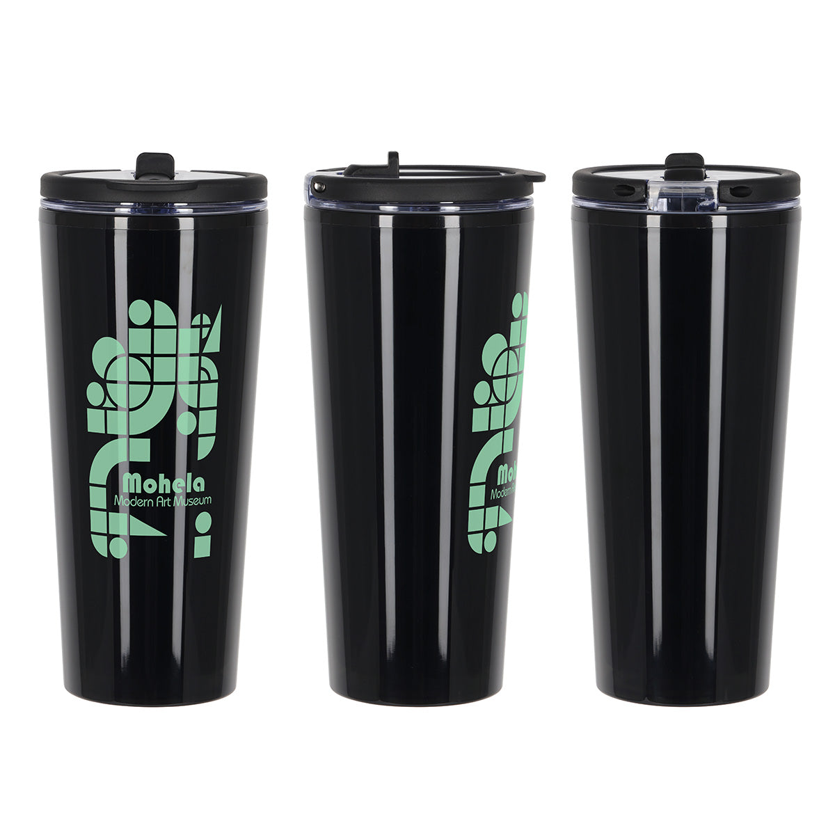 Custom logo Larsen 24 oz Recycled Acrylic Straw Tumbler w/ Handle in Black