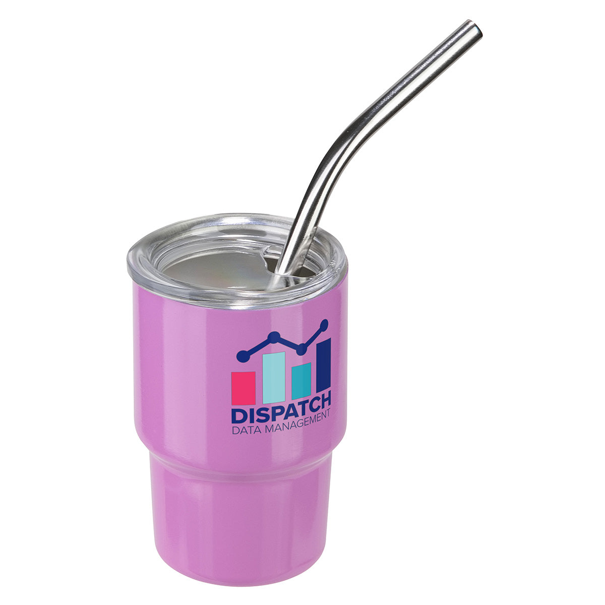Custom logo Mini Belmont 3 oz Double-Wall Stainless Steel Tumbler with Straw