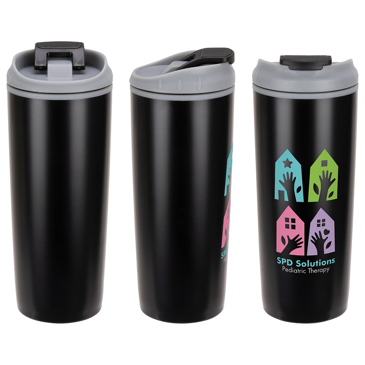 Olympia 17 oz Stainless Steel/Polypropylene Tumbler with Flip Top Lid