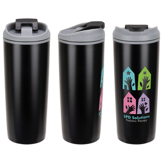 Olympia 17 oz Stainless Steel/Polypropylene Tumbler with Flip Top Lid