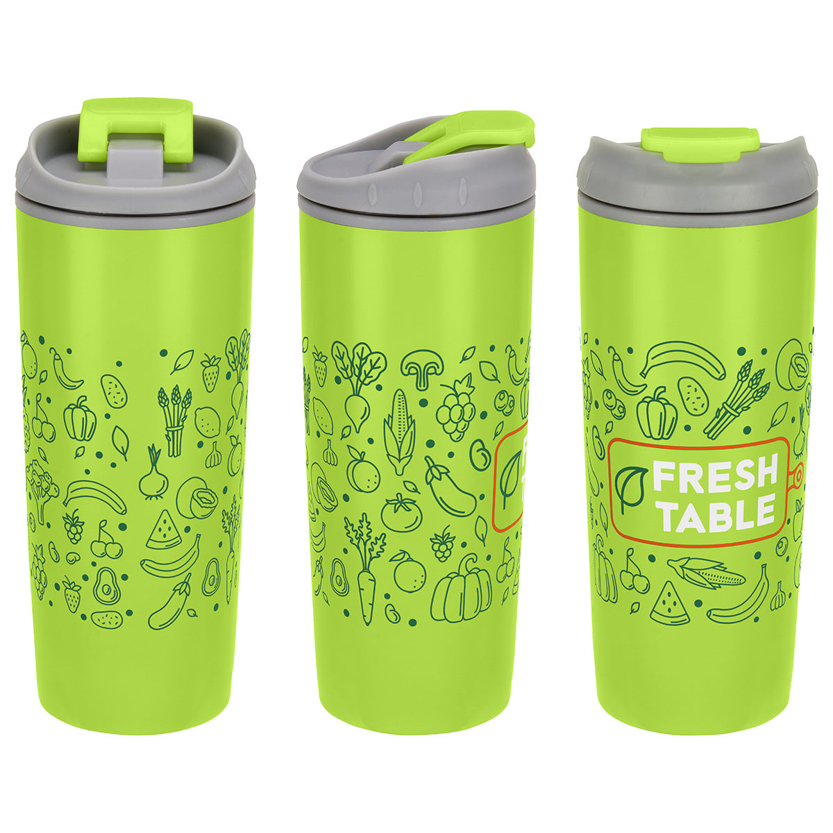 Olympia 17 oz Stainless Steel/Polypropylene Tumbler with Flip Top Lid