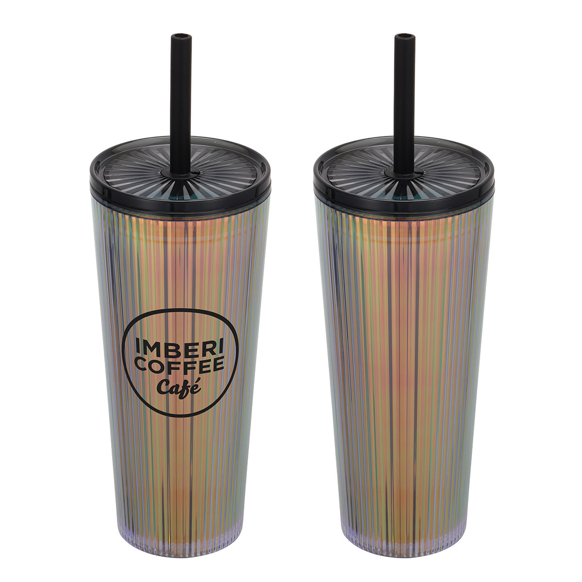 Pyramid 22 oz Recycled Iridescent Silicone Straw Tumbler